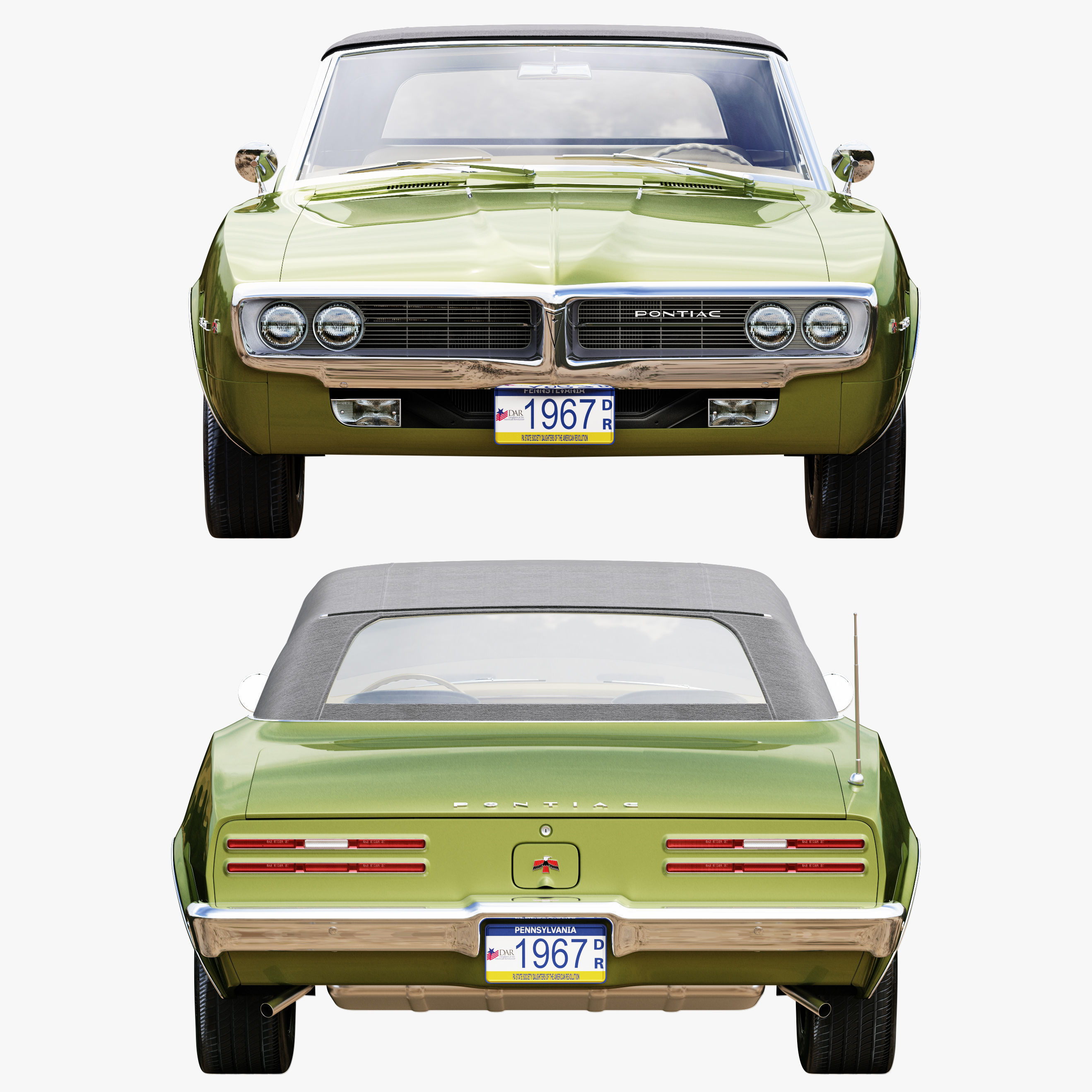 Pontiac firebird 1967 convertible 3D model_12