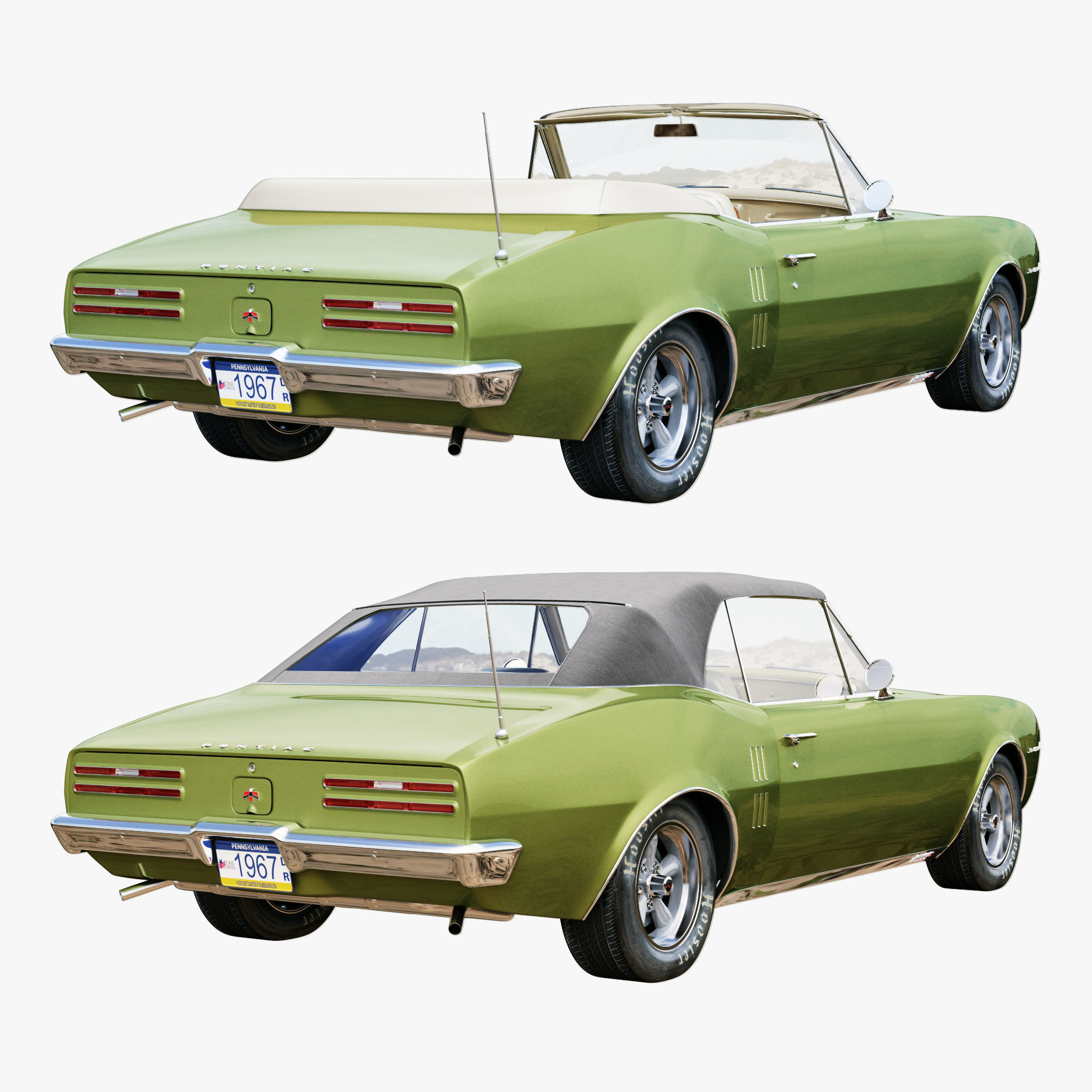 Pontiac firebird 1967 convertible 3D model_11