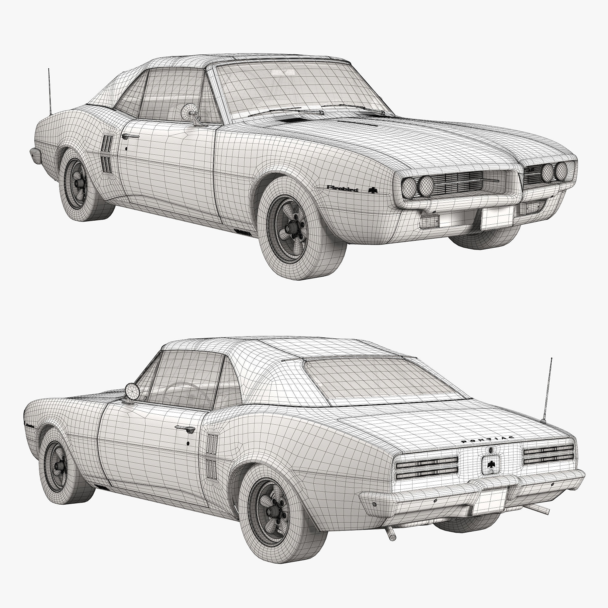 Pontiac firebird 1967 convertible 3D model_26
