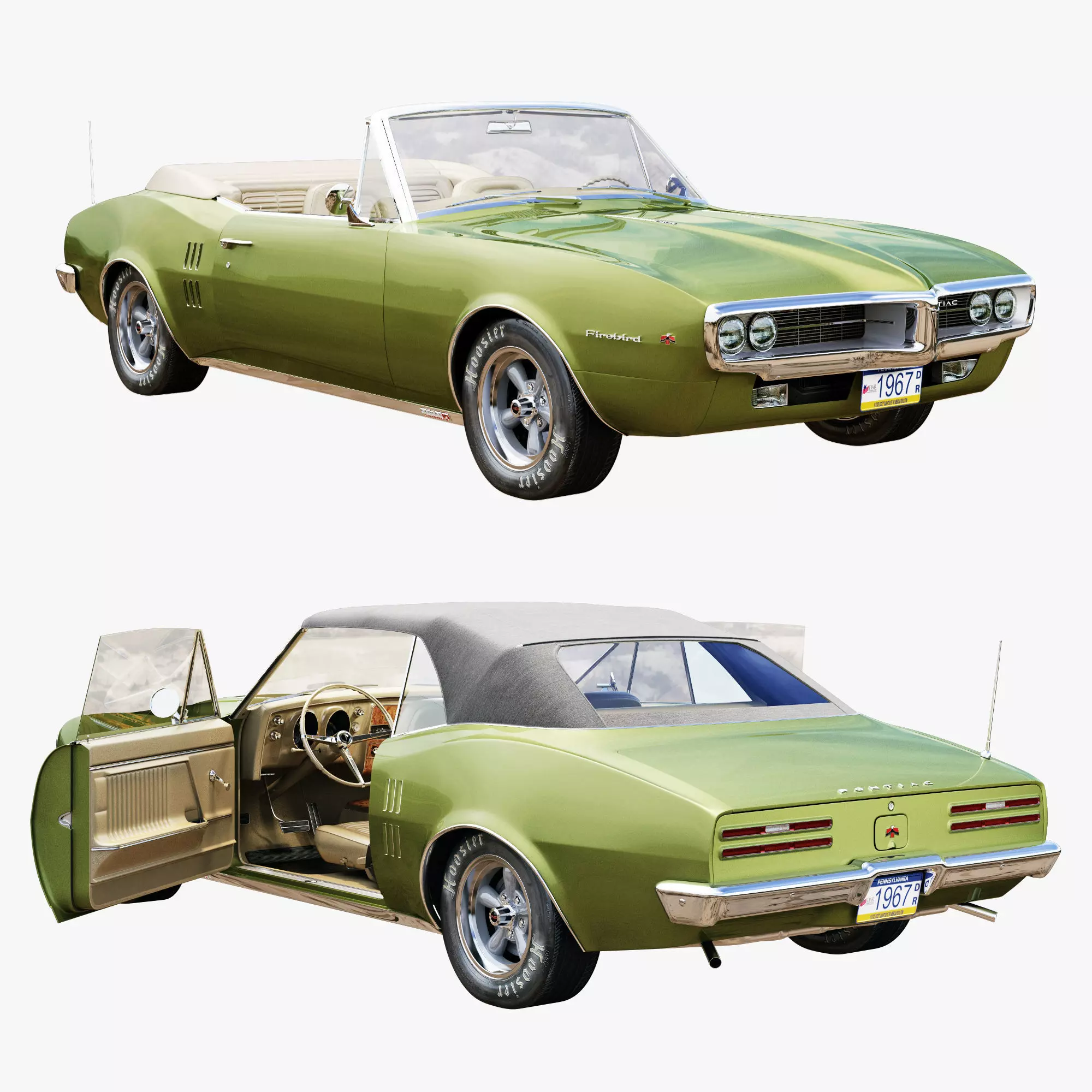 Pontiac firebird 1967 convertible 3D model_0