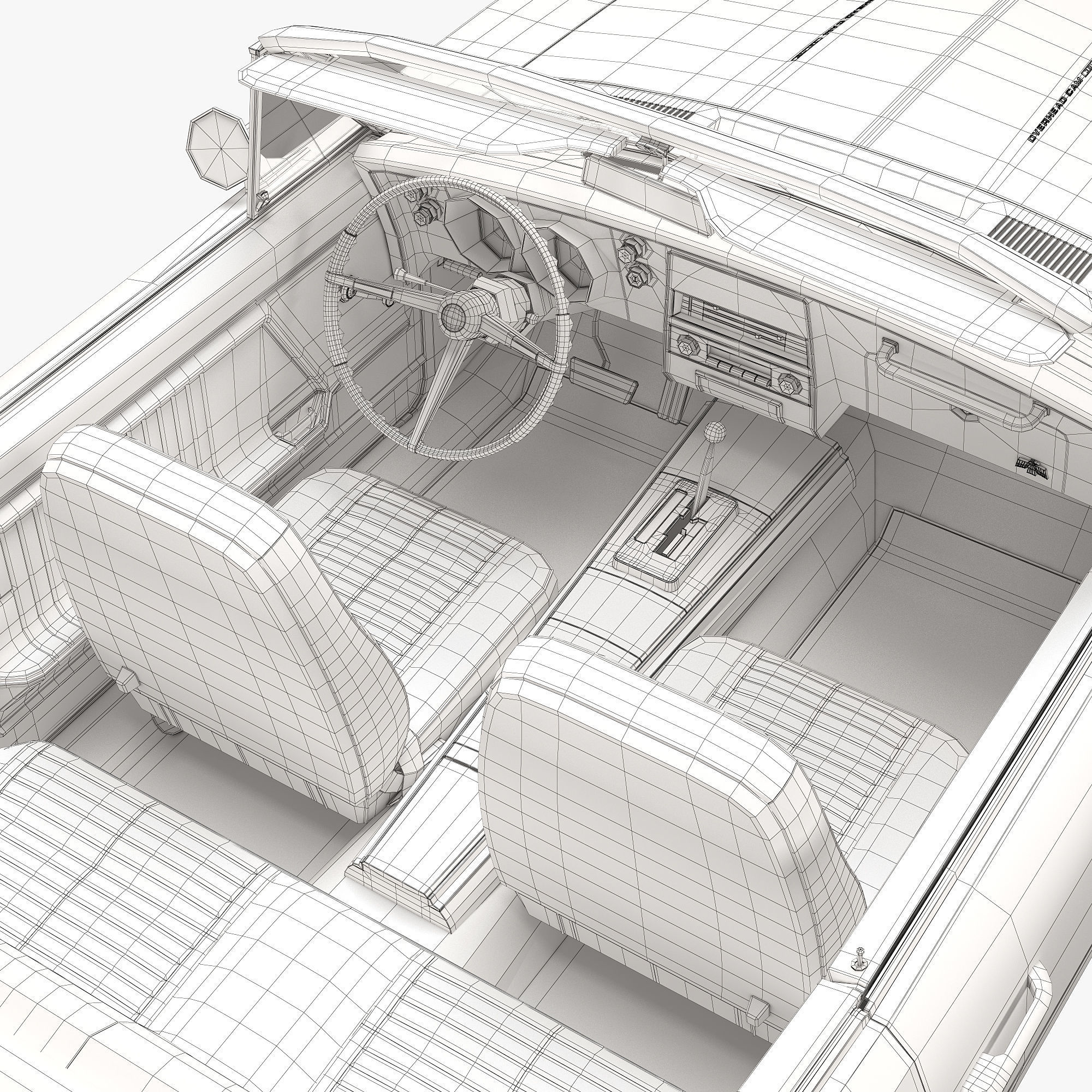 Pontiac firebird 1967 convertible 3D model_27