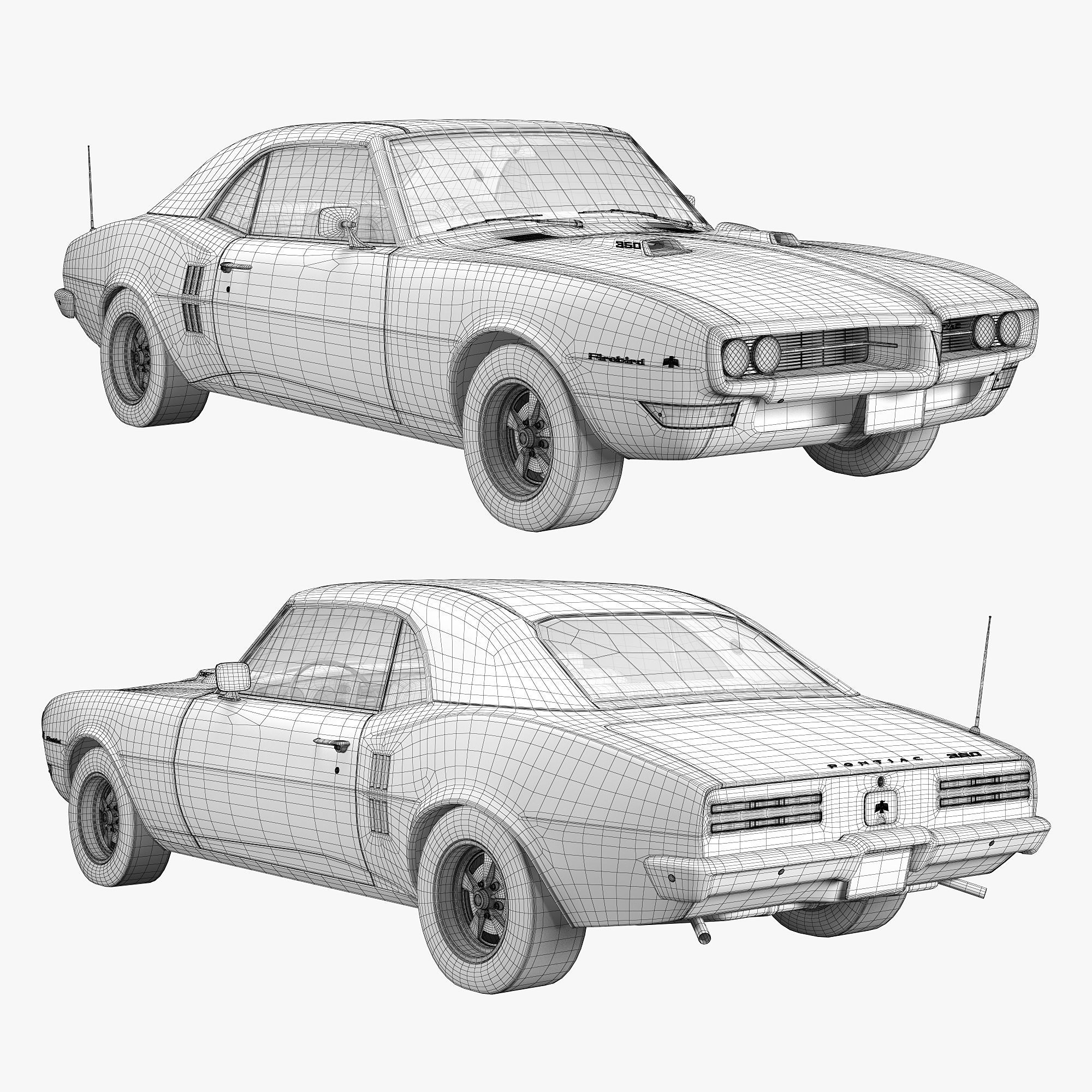 Pontiac firebird 1968 3D model_20