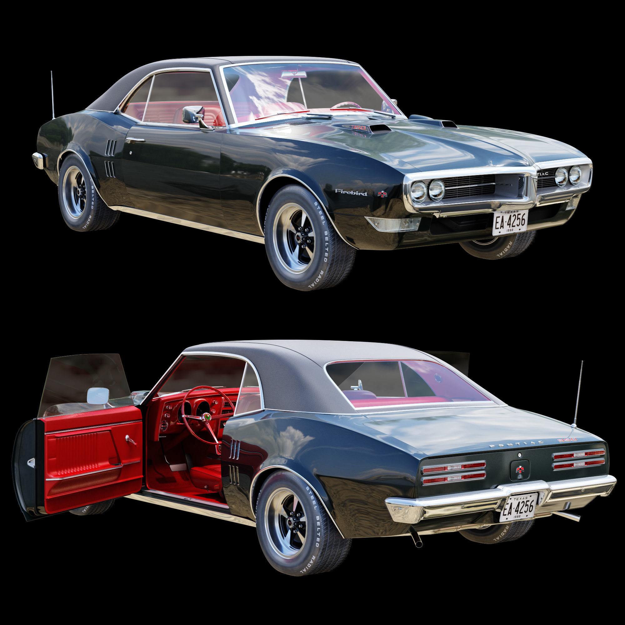 Pontiac firebird 1968 3D model_11