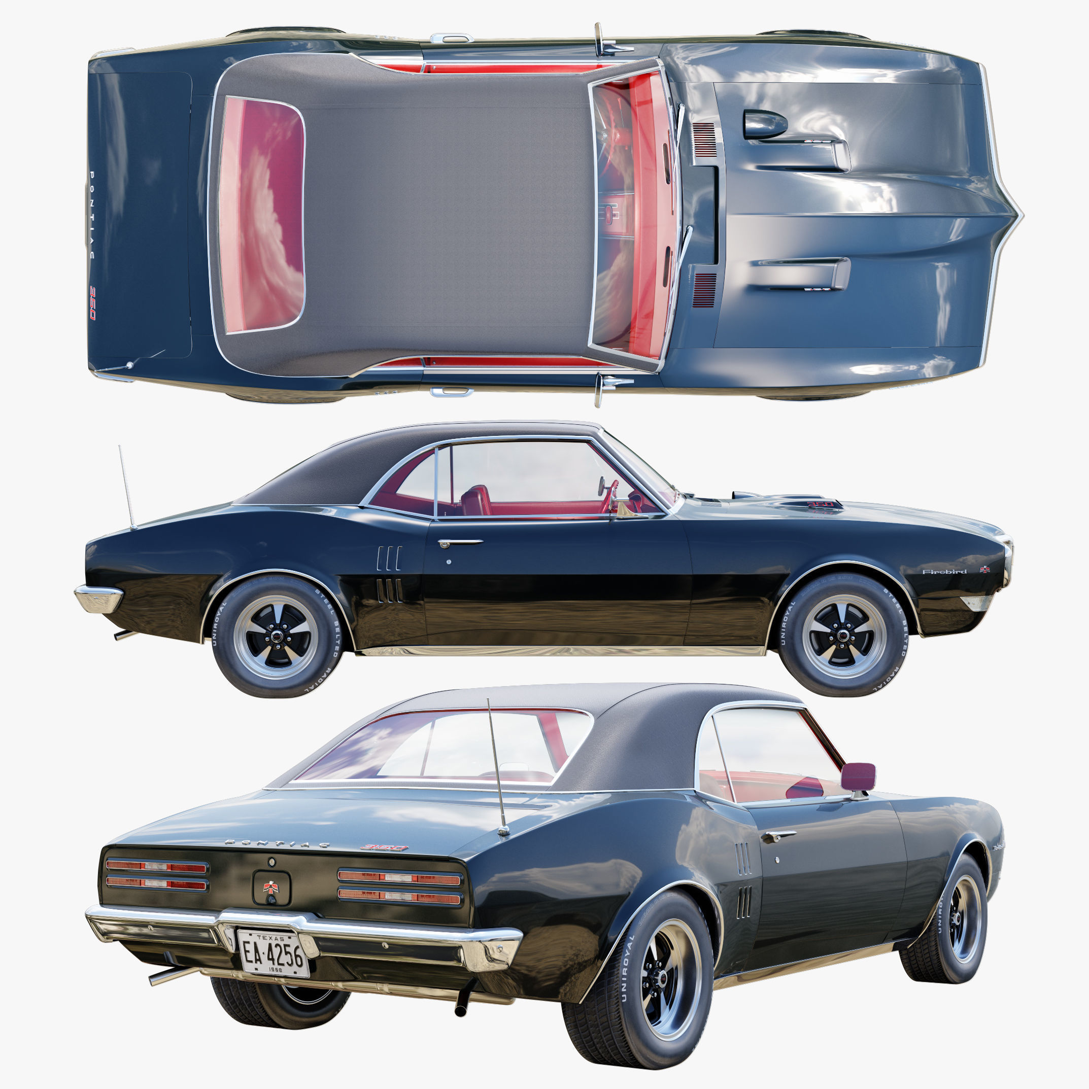 Pontiac firebird 1968 3D model_6