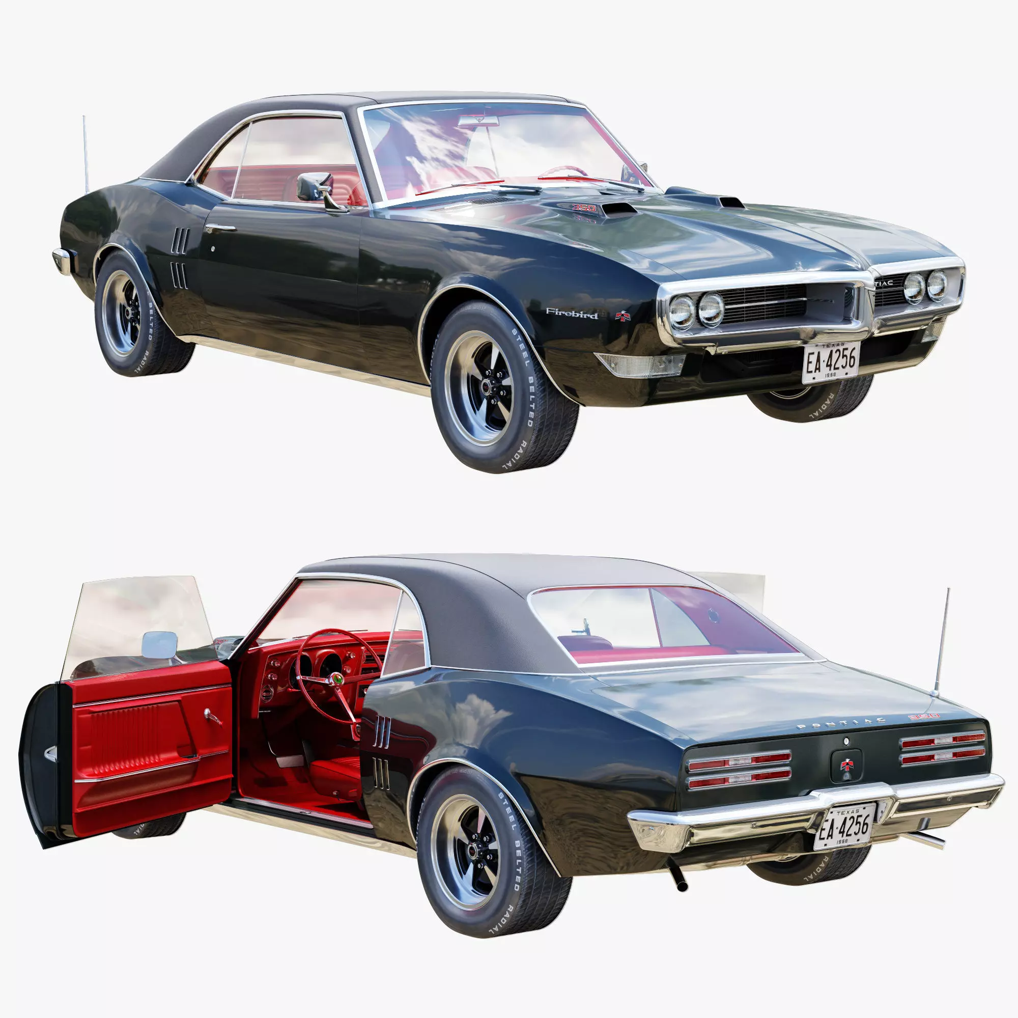 Pontiac firebird 1968 3D model_0