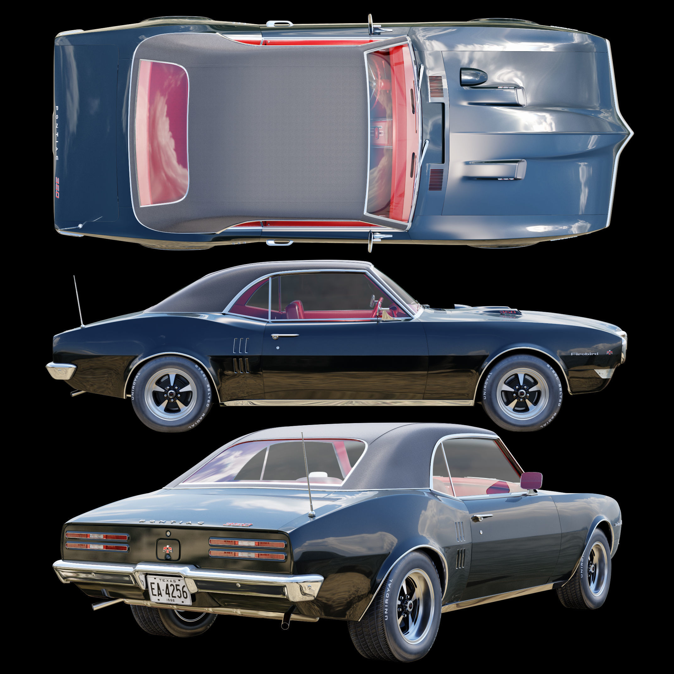 Pontiac firebird 1968 3D model_12