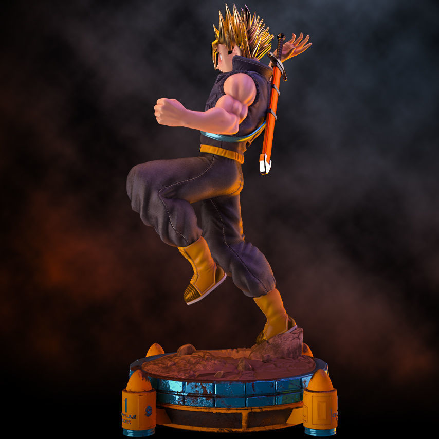 Fanart Future TRUNKS Statue - original and SSJ version -  3D print model_14