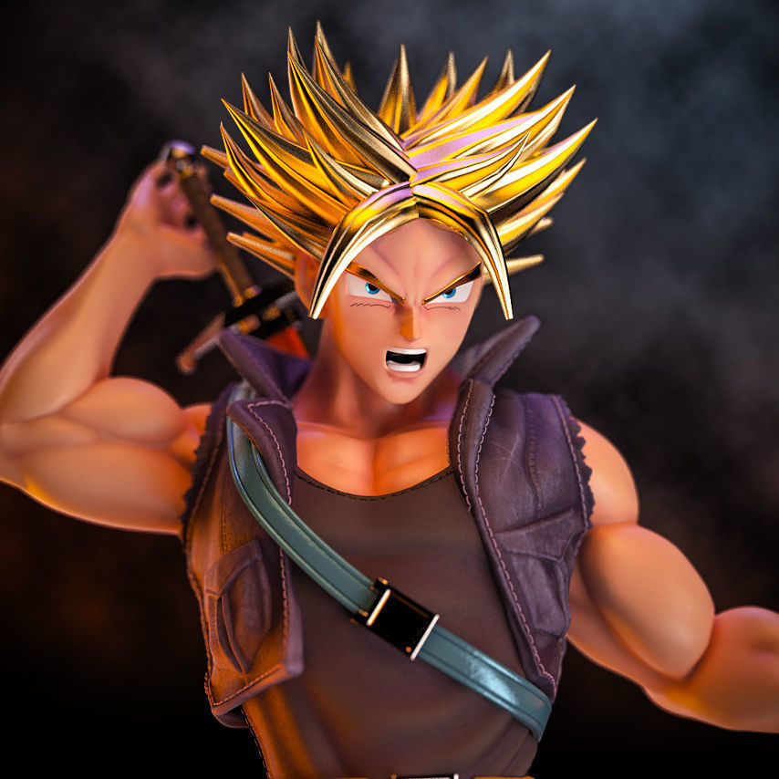 Fanart Future TRUNKS Statue - original and SSJ version -  3D print model_13