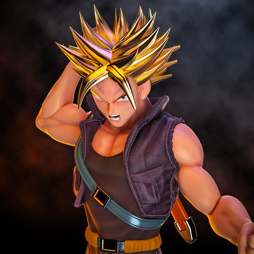 Fanart Future TRUNKS Statue - original and SSJ version -  3D print model_7