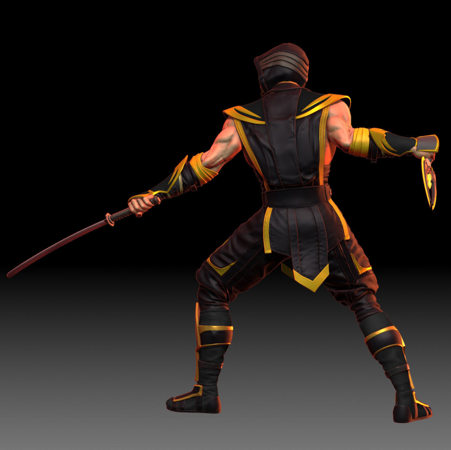 Scorpion Mortal Kombat Golden Demon fan art 3D print model 3D print model_6