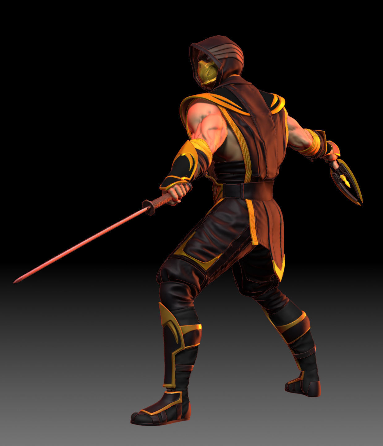 Scorpion Mortal Kombat Golden Demon fan art 3D print model 3D print model_4