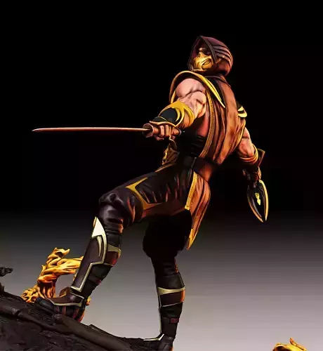Scorpion Mortal Kombat Golden Demon fan art 3D print model 3D print model