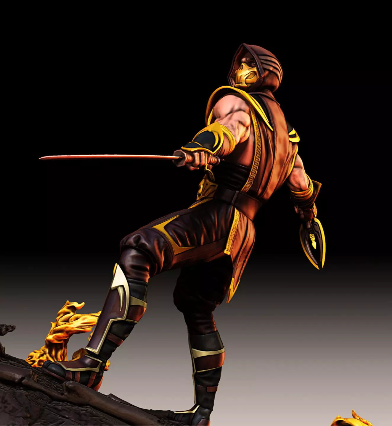 Scorpion Mortal Kombat Golden Demon fan art 3D print model 3D print model_0