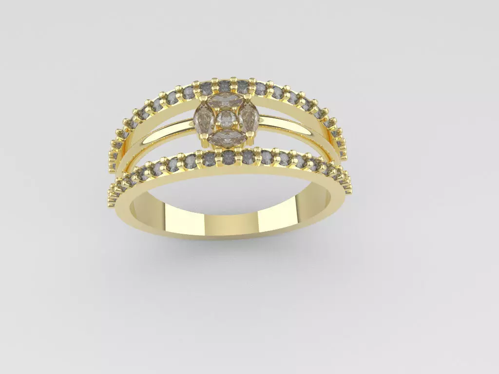 ring1 gold and diamond ring Free 3D print model