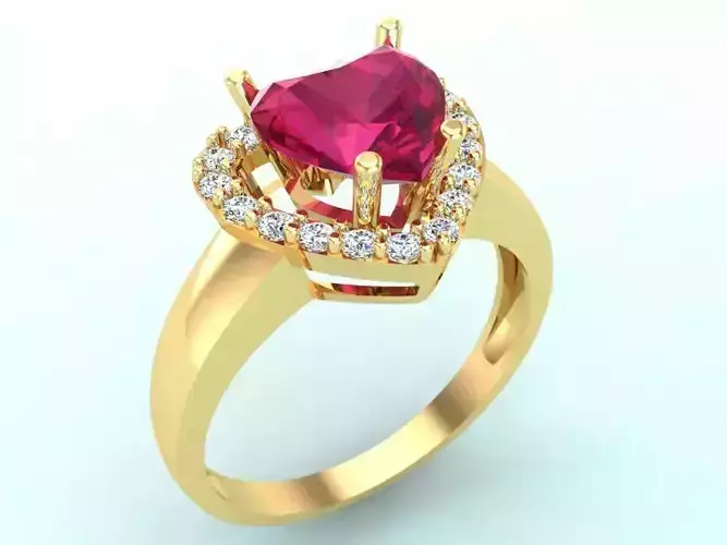 Gemstone rings - Heart stone ring - Diamond rings - N2127