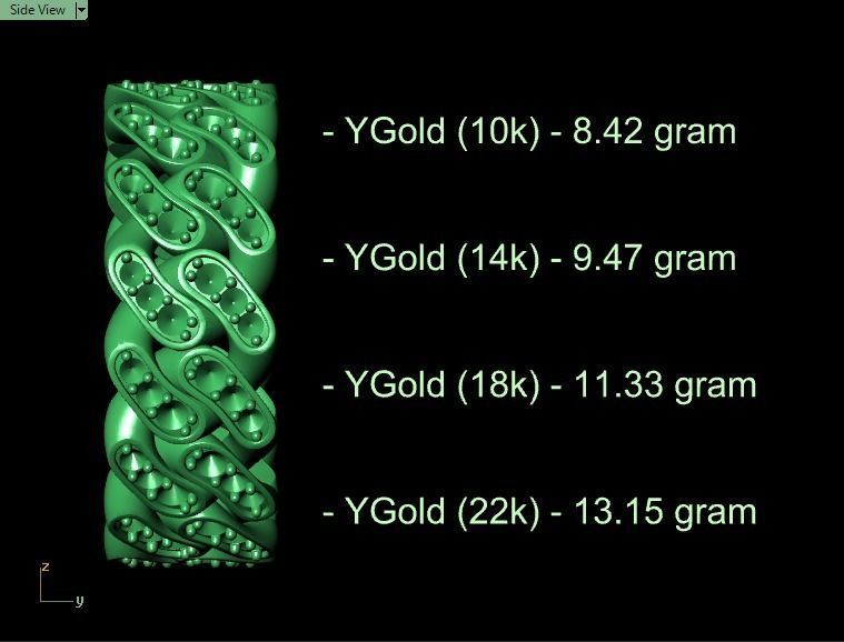 Diamond Cuban Ring 8mm size 9US 3D print model_11