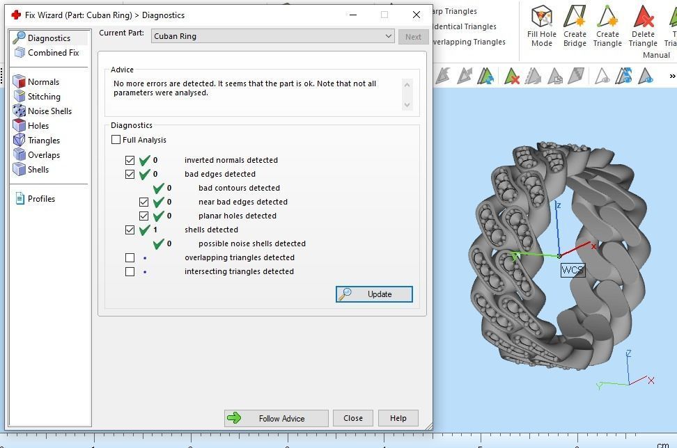 Diamond Cuban Ring 8mm size 9US 3D print model_8
