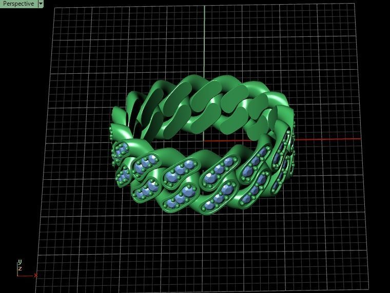 Diamond Cuban Ring 8mm size 9US 3D print model_25