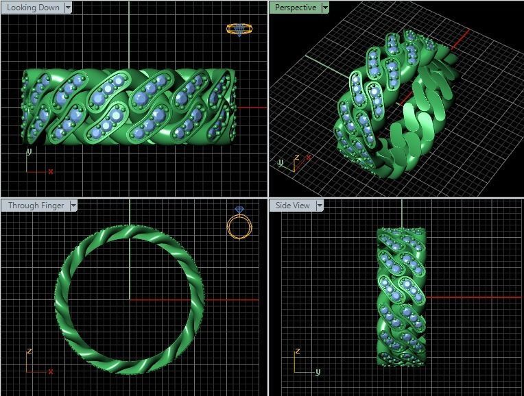 Diamond Cuban Ring 8mm size 9US 3D print model_22