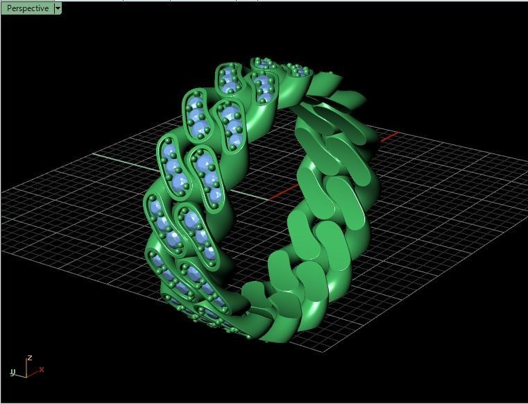 Diamond Cuban Ring 8mm size 9US 3D print model_12