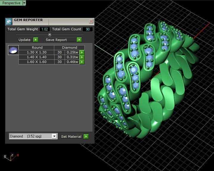 Diamond Cuban Ring 8mm size 9US 3D print model_9