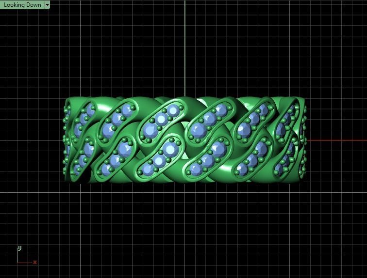 Diamond Cuban Ring 8mm size 9US 3D print model_23