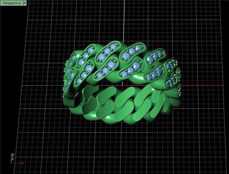 Diamond Cuban Ring 8mm size 9US 3D print model_24