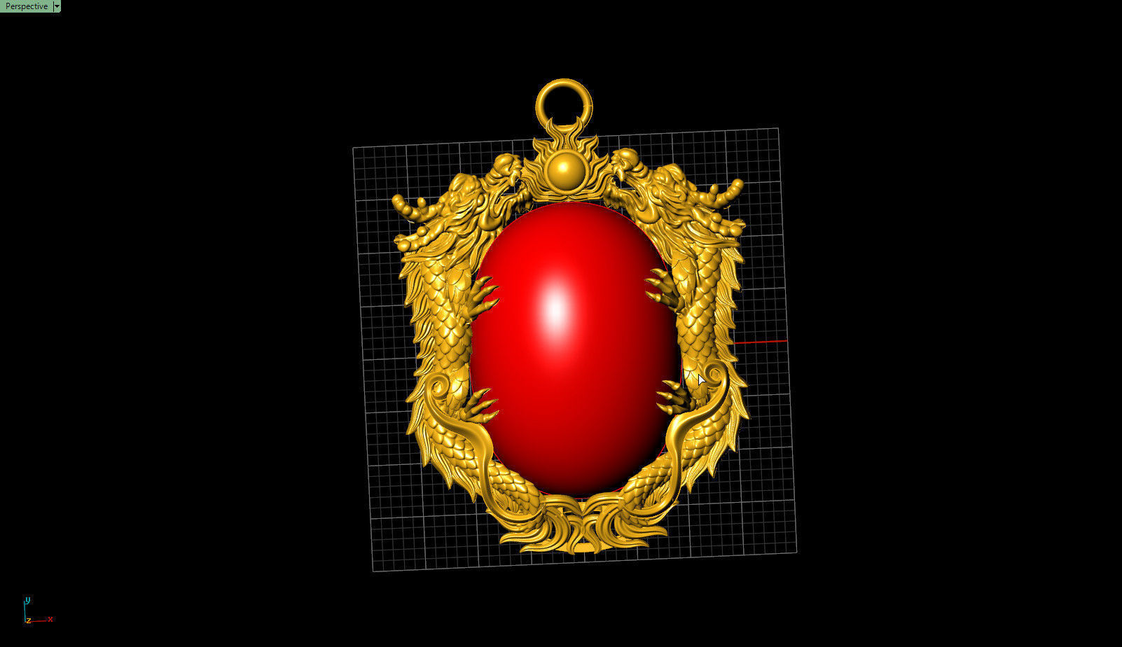 Dragon Pendant 3D print model_1