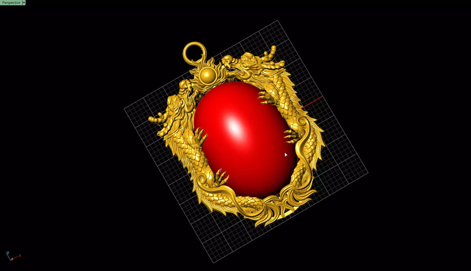 Dragon Pendant 3D print model_0