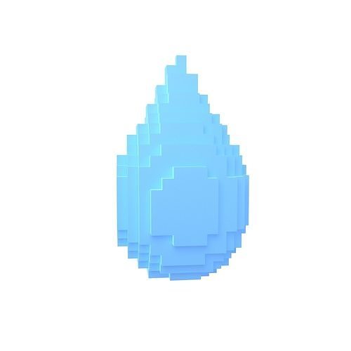 Voxel Water Drops v1 001 Low-poly 3D model