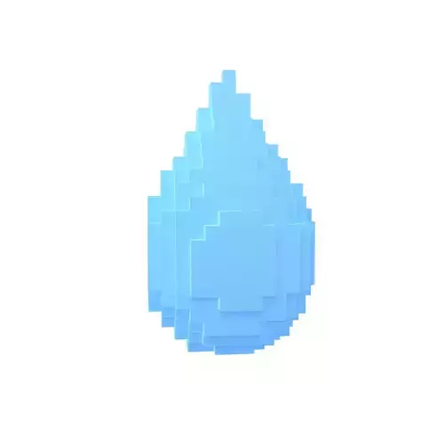 Voxel Water Drops v1 001 Low-poly 3D model