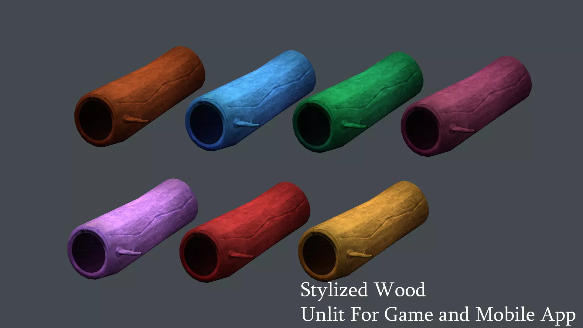 Stylized Cartoon Wood  Color PACK Lowpoly For Game and Mobile Low-poly 3D model_0