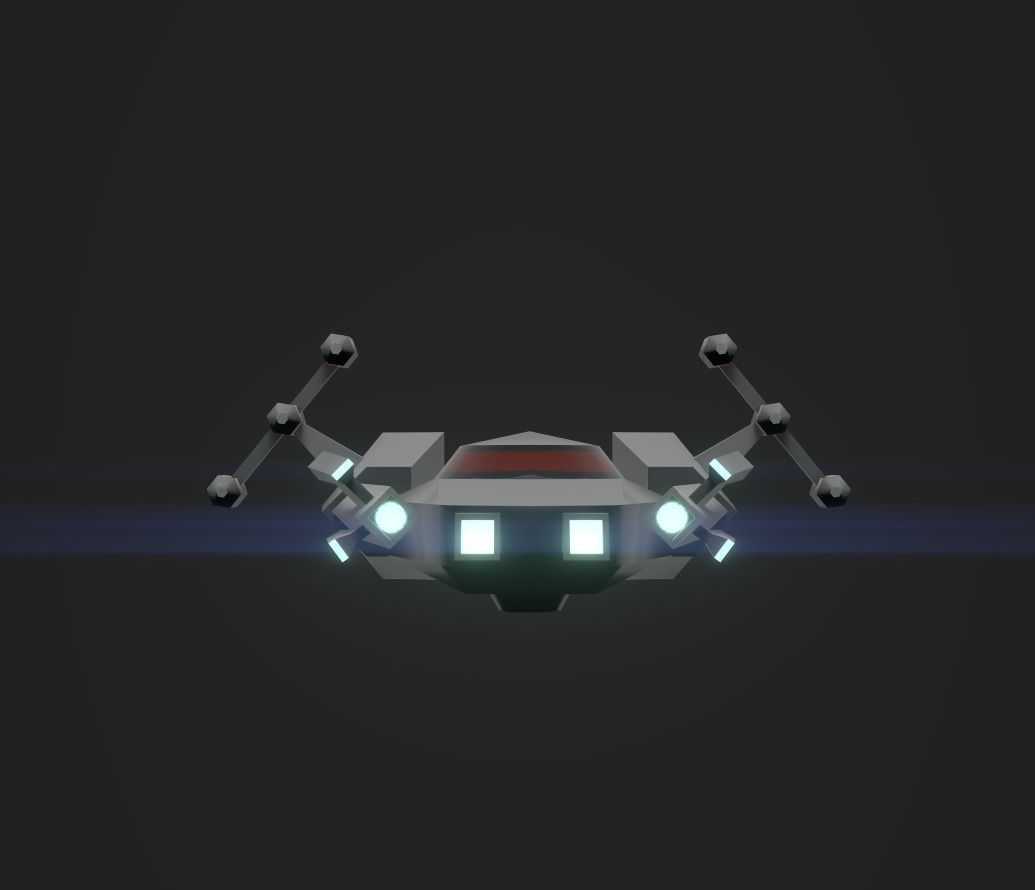 3DP Lowpoly Spaceships Collection Low-poly 3D model_37