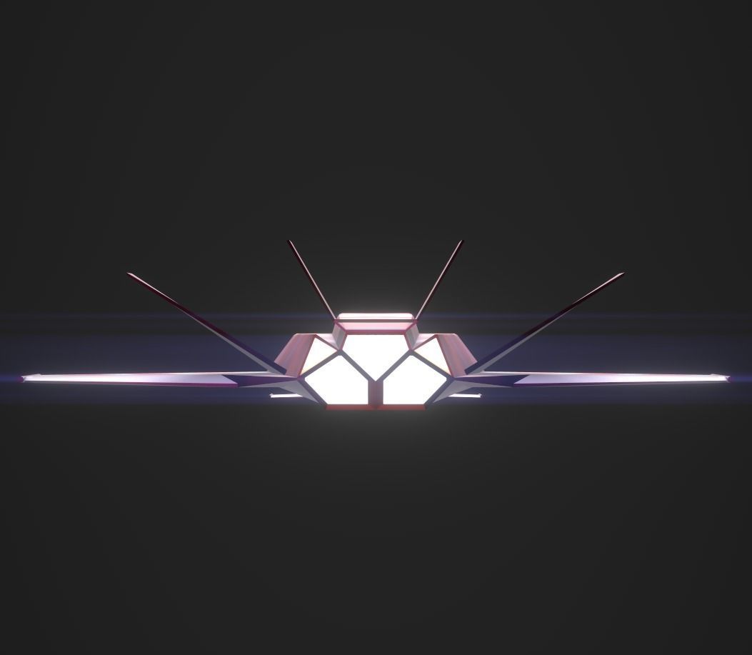 3DP Lowpoly Spaceships Collection Low-poly 3D model_12