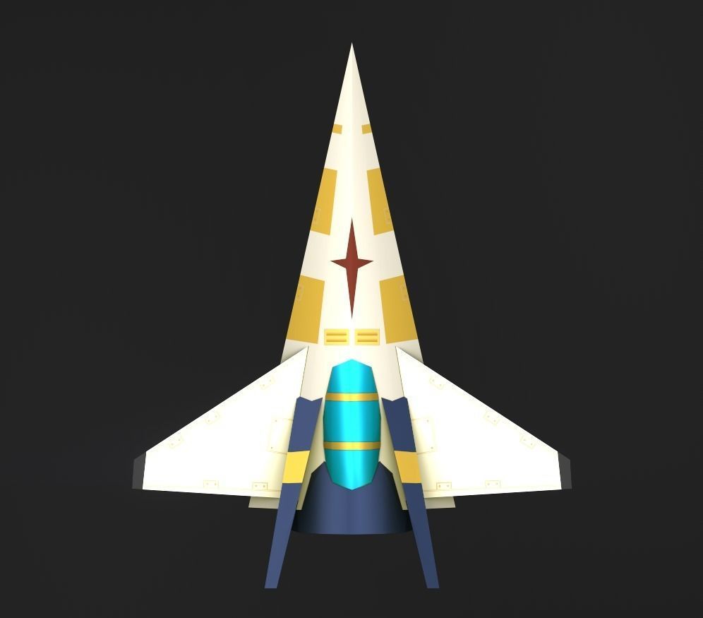 3DP Lowpoly Spaceships Collection Low-poly 3D model_28