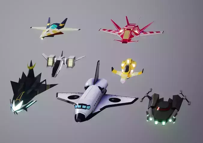 3DP Lowpoly Spaceships Collection