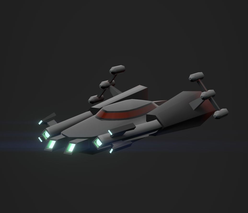 3DP Lowpoly Spaceships Collection Low-poly 3D model_36