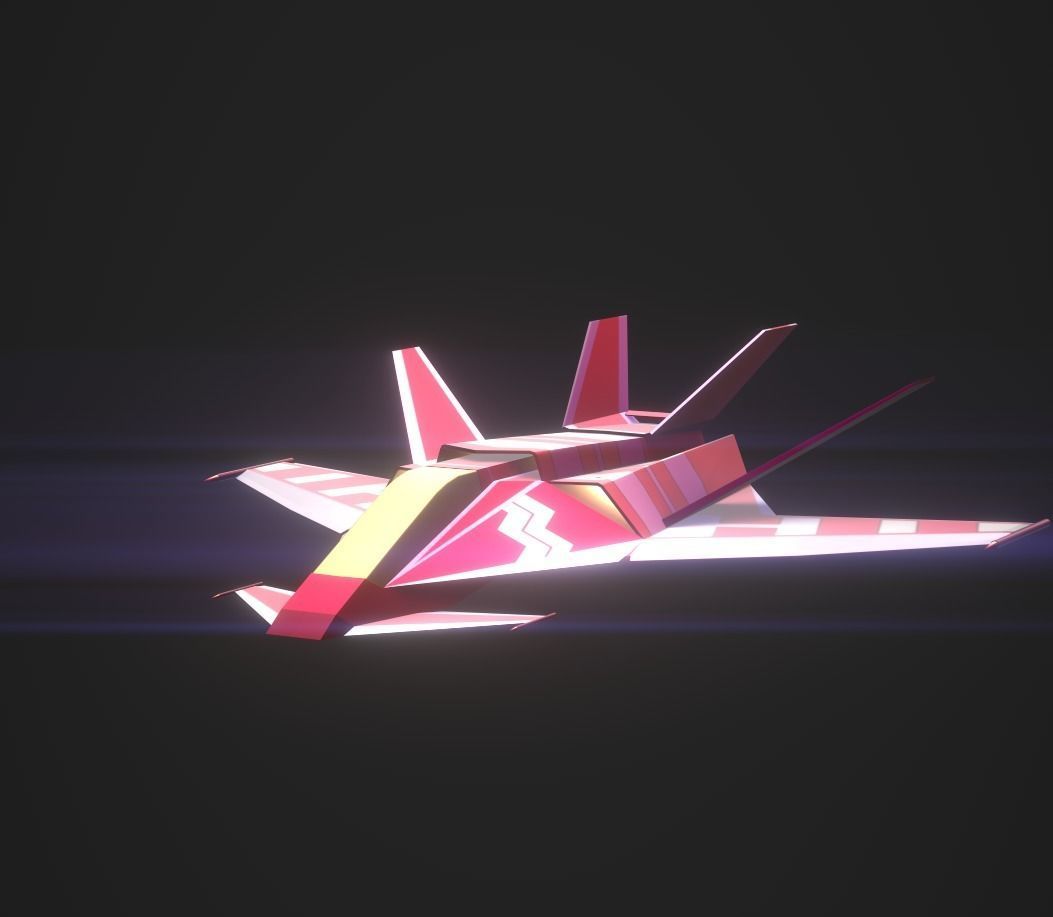 3DP Lowpoly Spaceships Collection Low-poly 3D model_9