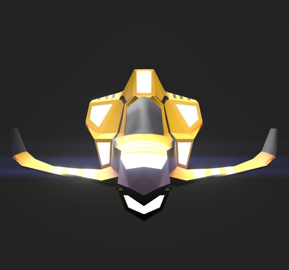 3DP Lowpoly Spaceships Collection Low-poly 3D model_43
