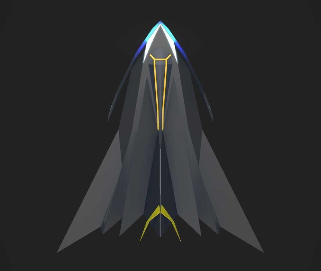 3DP Lowpoly Spaceships Collection Low-poly 3D model_34