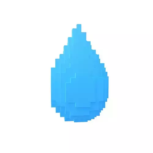 Voxel Water Drops v1 003 Low-poly 3D model