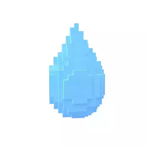 Voxel Water Drops v1 004 Low-poly 3D model