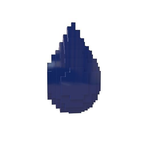 Voxel Water Drops v1 005 Low-poly 3D model