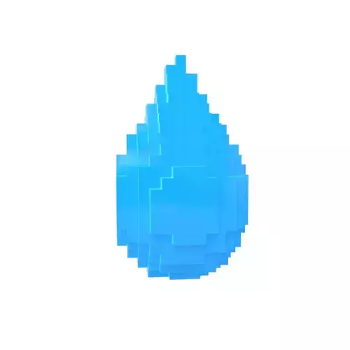 Voxel Water Drops v1 006 Low-poly 3D model