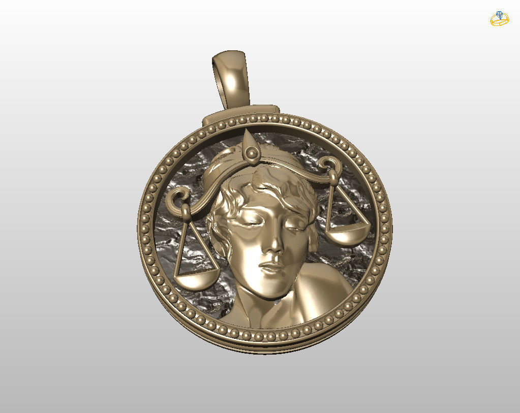 Horoscope Zodiac sign Libra pendant 3D print model_45