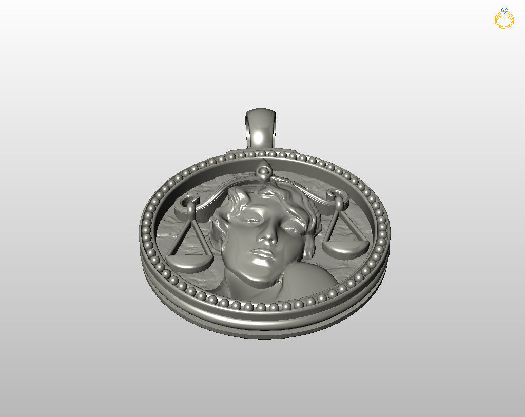 Horoscope Zodiac sign Libra pendant 3D print model_51