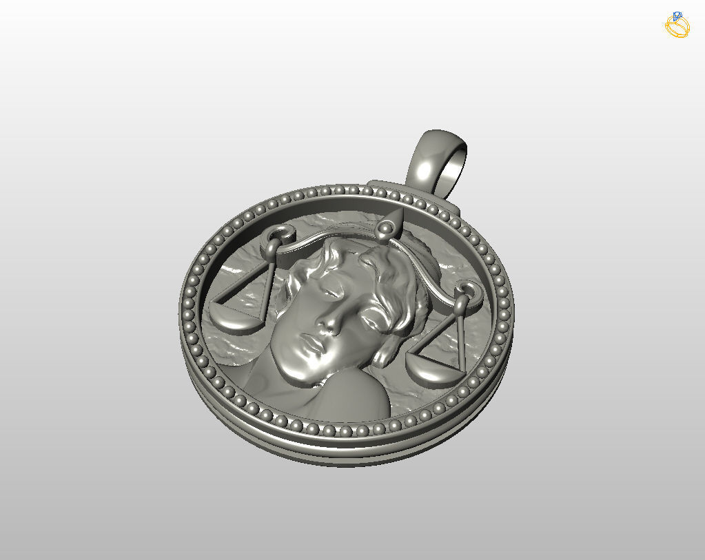 Horoscope Zodiac sign Libra pendant 3D print model_27