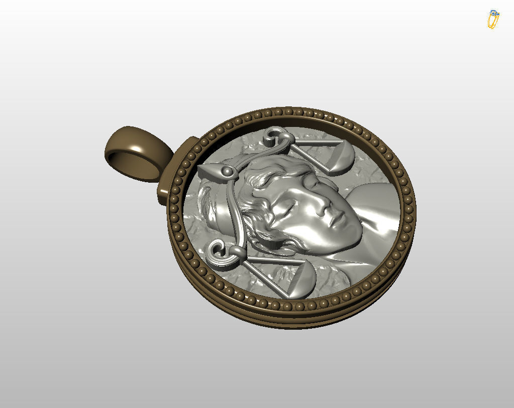 Horoscope Zodiac sign Libra pendant 3D print model_65