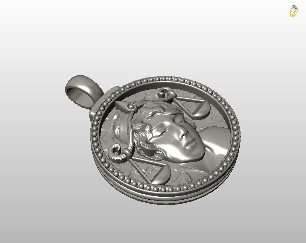 Horoscope Zodiac sign Libra pendant 3D print model_14