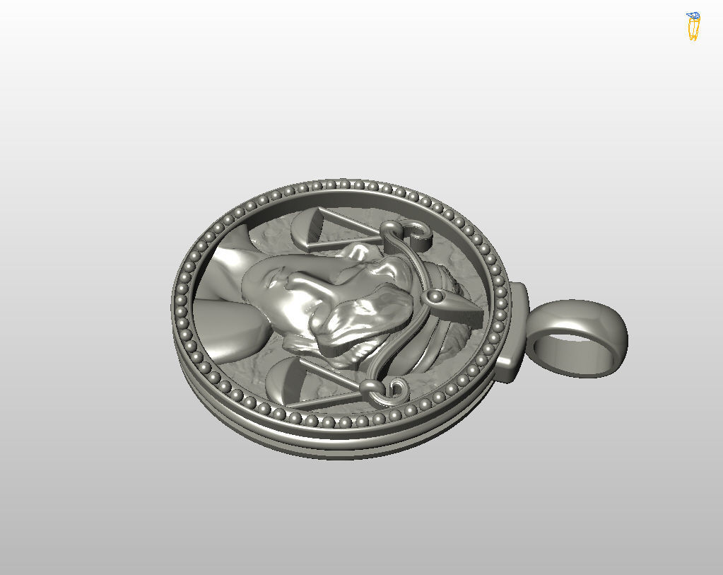 Horoscope Zodiac sign Libra pendant 3D print model_48